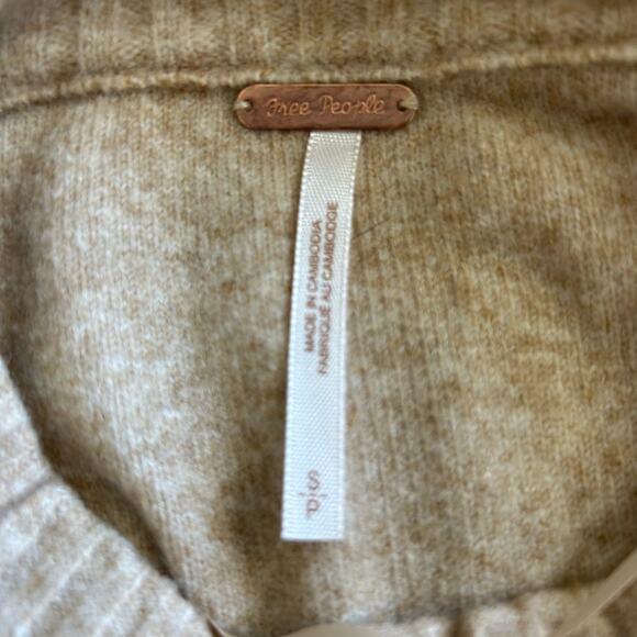 Free People Phoebe Oversize Knit Sweater, Beige, Size S - Picture 4 of 8